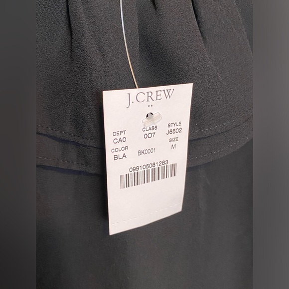NWT JCrew ruffle off shoulder convertible top in black - Picture 3 of 7